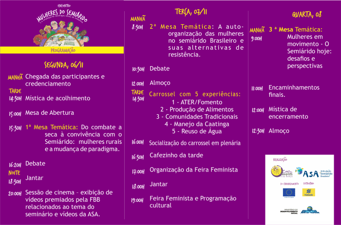 panfleto mulheres do semiárido